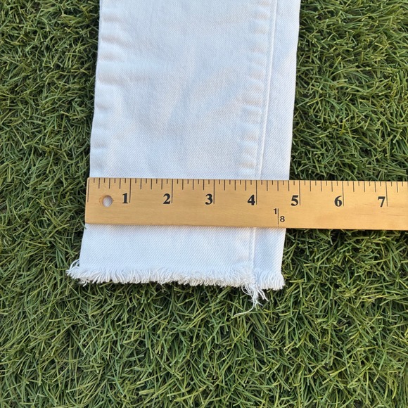 Levis 711 Skinny Jeans Womens 25x25 White Distressed Raw Hem Denim Pants - Picture 5 of 5